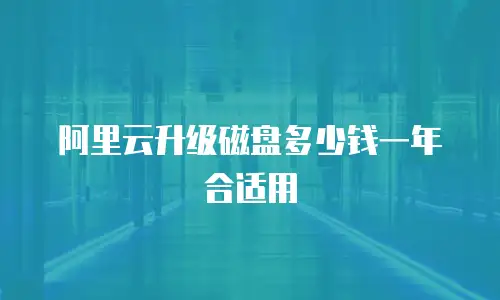 阿里云升级磁盘多少钱一年合适用