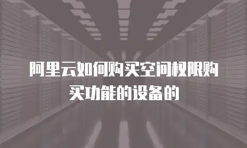 阿里云如何购买空间权限购买功能的设备的