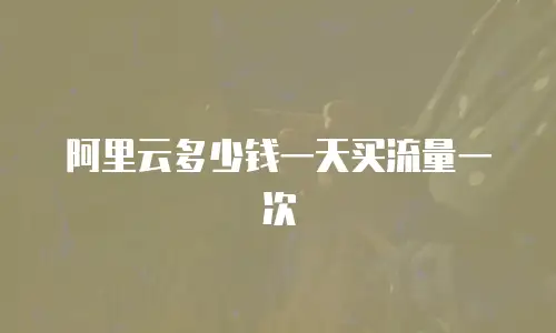 阿里云多少钱一天买流量一次