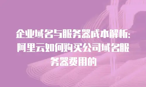 企业域名与服务器成本解析：阿里云如何购买公司域名服务器费用的