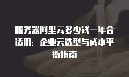 服务器阿里云多少钱一年合适用：企业云选型与成本平衡指南