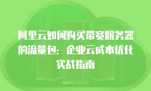 阿里云如何购买带宽服务器的流量包：企业云成本优化实战指南
