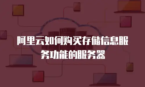 阿里云如何购买存储信息服务功能的服务器