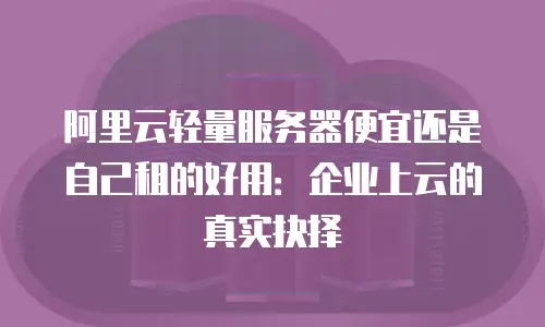 阿里云轻量服务器便宜还是自己租的好用：企业上云的真实抉择