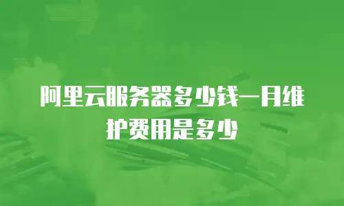 阿里云服务器多少钱一月维护费用是多少