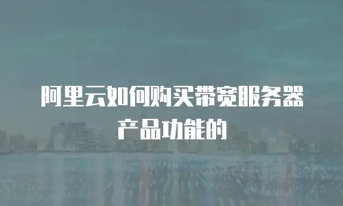 阿里云如何购买带宽服务器产品功能的