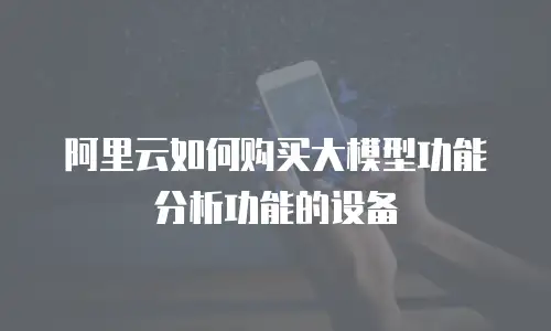 阿里云如何购买大模型功能分析功能的设备