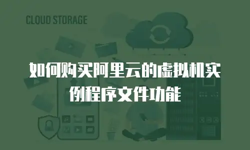 如何购买阿里云的虚拟机实例程序文件功能
