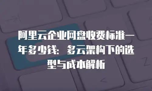 阿里云企业网盘收费标准一年多少钱：多云架构下的选型与成本解析