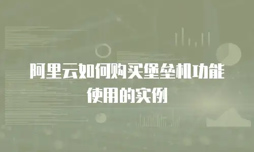 阿里云如何购买堡垒机功能使用的实例