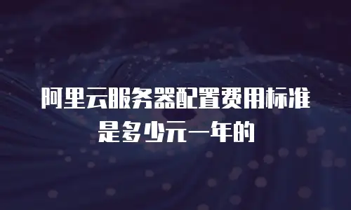阿里云服务器配置费用标准是多少元一年的