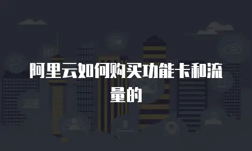 阿里云如何购买功能卡和流量的