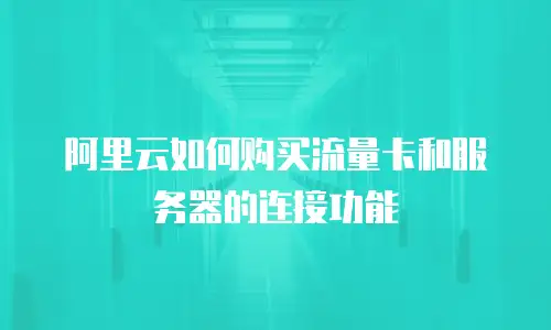 阿里云如何购买流量卡和服务器的连接功能