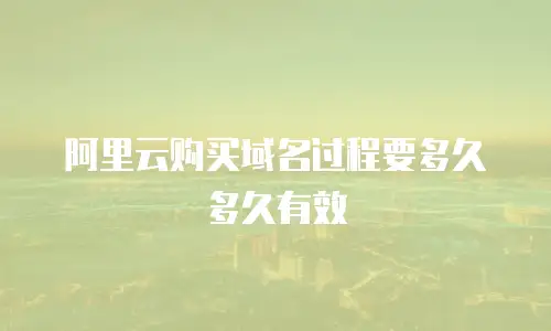 阿里云购买域名过程要多久多久有效
