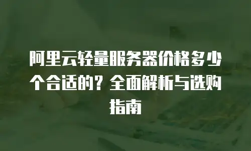 阿里云轻量服务器价格多少个合适的？全面解析与选购指南