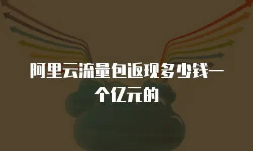 阿里云流量包返现多少钱一个亿元的