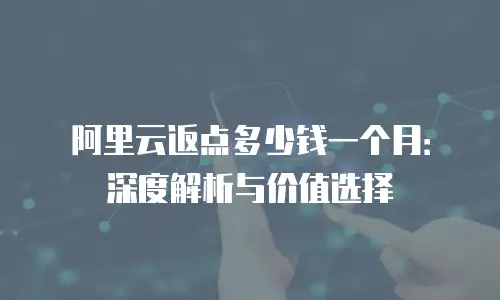 阿里云返点多少钱一个月：深度解析与价值选择