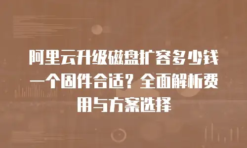 阿里云升级磁盘扩容多少钱一个固件合适？全面解析费用与方案选择