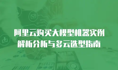 阿里云购买大模型机器实例解析分析与多云选型指南