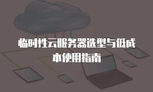临时性云服务器选型与低成本使用指南