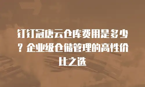 钉钉冠唐云仓库费用是多少？企业级仓储管理的高性价比之选