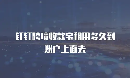 钉钉跨境收款宝租用多久到账户上面去