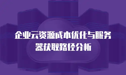 企业云资源成本优化与服务器获取路径分析