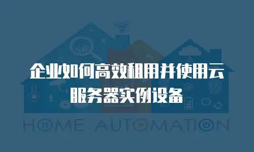 企业如何高效租用并使用云服务器实例设备
