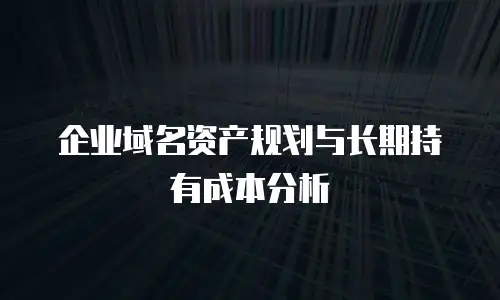 企业域名资产规划与长期持有成本分析