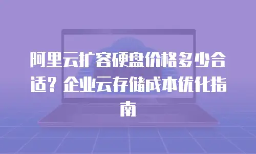 阿里云扩容硬盘价格多少合适？企业云存储成本优化指南