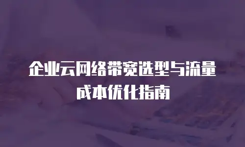 企业云网络带宽选型与流量成本优化指南
