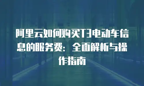 阿里云如何购买T3电动车信息的服务费：全面解析与操作指南