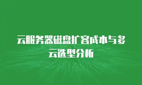 云服务器磁盘扩容成本与多云选型分析