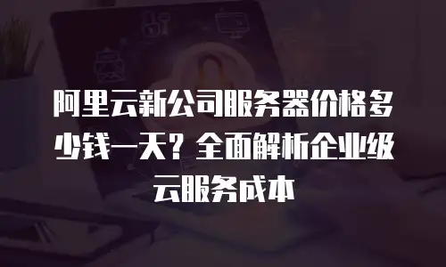 阿里云新公司服务器价格多少钱一天？全面解析企业级云服务成本