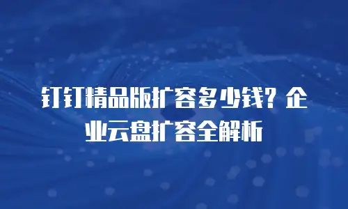 钉钉精品版扩容多少钱？企业云盘扩容全解析