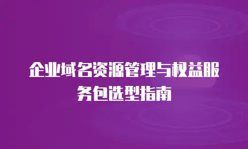 企业域名资源管理与权益服务包选型指南