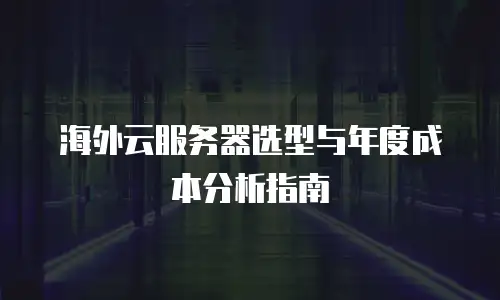 海外云服务器选型与年度成本分析指南