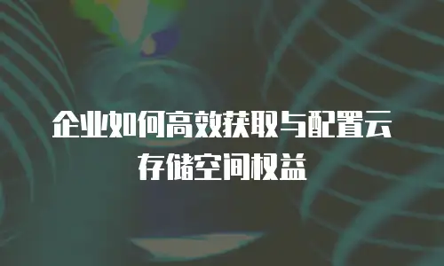 企业如何高效获取与配置云存储空间权益