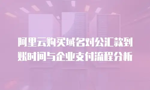 阿里云购买域名对公汇款到账时间与企业支付流程分析