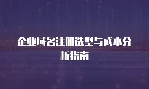 企业域名注册选型与成本分析指南