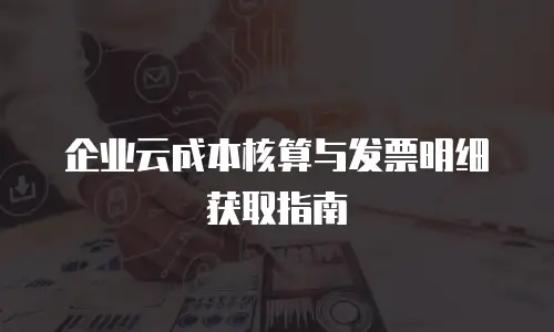 企业云成本核算与发票明细获取指南