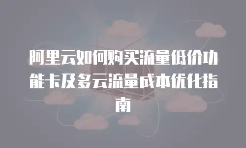阿里云如何购买流量低价功能卡及多云流量成本优化指南