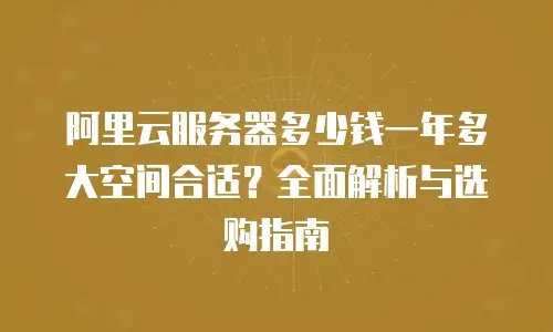 阿里云服务器多少钱一年多大空间合适？全面解析与选购指南