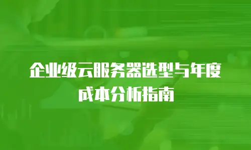 企业级云服务器选型与年度成本分析指南