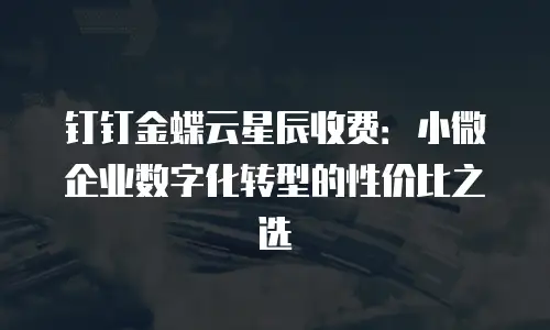 钉钉金蝶云星辰收费：小微企业数字化转型的性价比之选