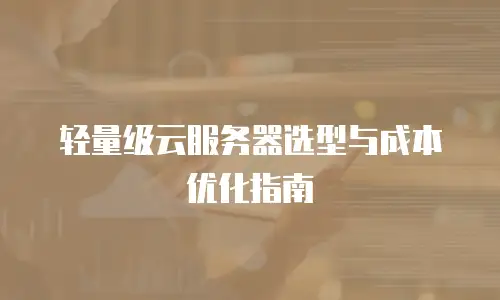 轻量级云服务器选型与成本优化指南