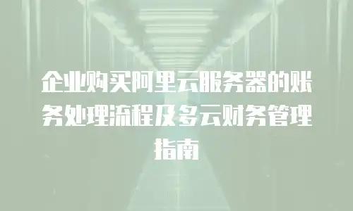企业购买阿里云服务器的账务处理流程及多云财务管理指南