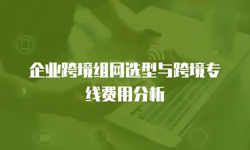 企业跨境组网选型与跨境专线费用分析