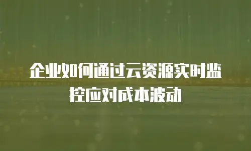 企业如何通过云资源实时监控应对成本波动