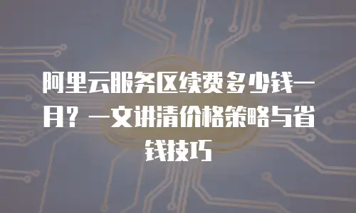 阿里云服务区续费多少钱一月？一文讲清价格策略与省钱技巧